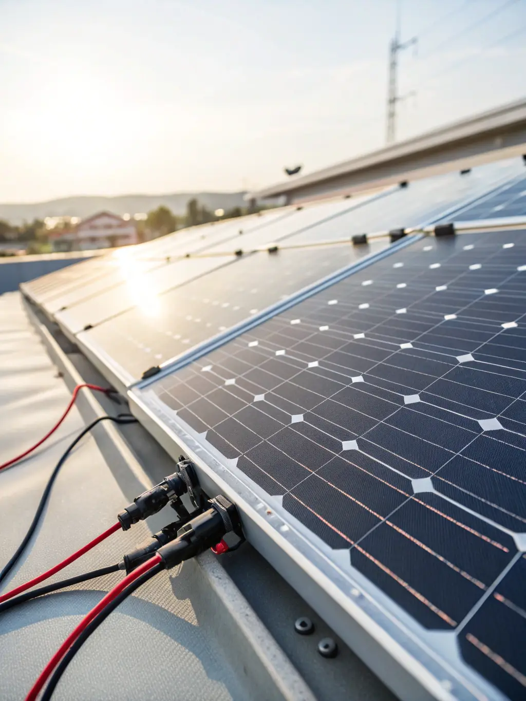 A close-up of various solar panel types, including monocrystalline and polycrystalline, highlighting the efficiency and durability.